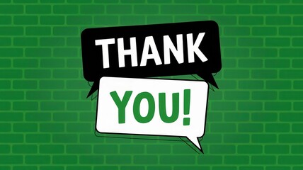 Obraz premium Two speech bubbles expressing appreciation thank you message