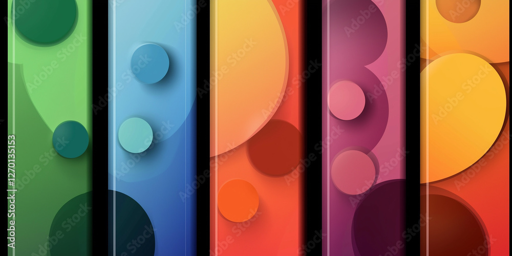 Leinwandbilder Colorful abstract background with overlapping circles and gradient colors creating a modern and vibrant design