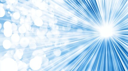 Fototapeta premium Abstract Blue Light Rays Shining Through a Soft White Background