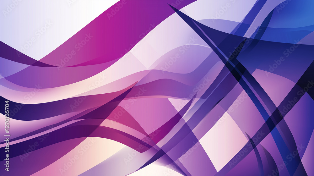 Aufkleber purple and blue abstract waves flowing and intersecting