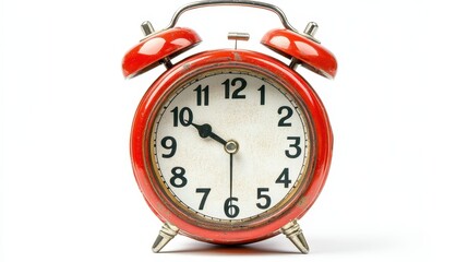 Vintage Red Alarm Clock Timekeeping Device