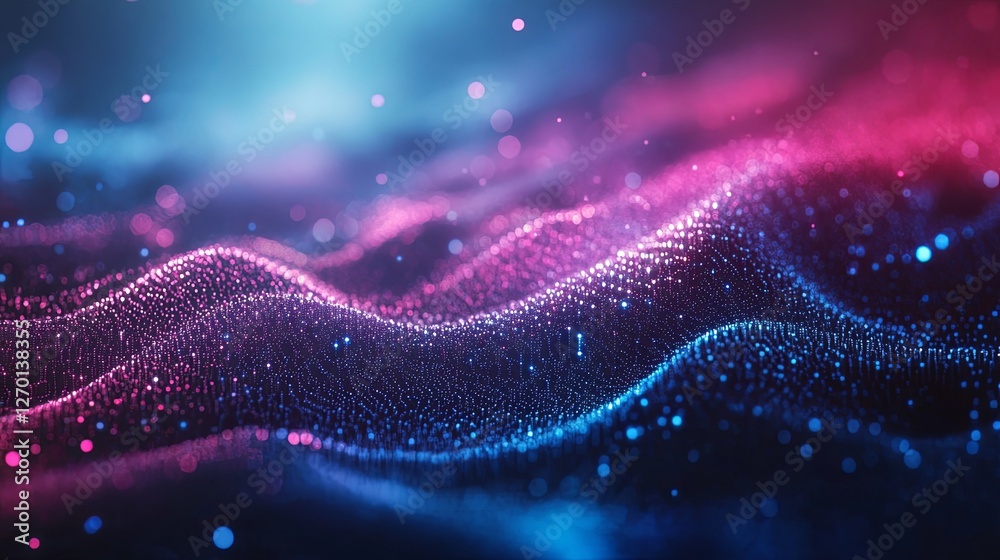 Wall mural glowing digital symbols in abstract form, representing the essence of modern coding and technology.