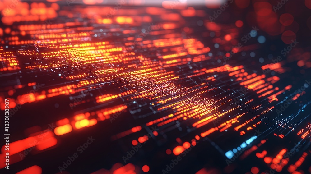 Wall mural glowing digital symbols in abstract form, representing the essence of modern coding and technology.