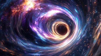 Obraz premium Cosmic Gateway Through Dimensions A Journey Beyond Space and Time Exploring Interstellar Wormholes and Nebulae in Deep Universe