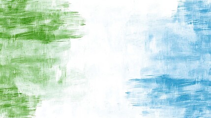 Fototapeta premium Abstract Textured Art with Green and Blue Strokes on a Soft White Background