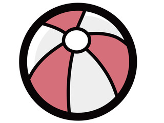 シンプルなビーチボールのアイコン/ベクターイラスト素材(背景透明)