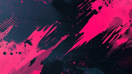 Abstract Digital Background with Vibrant Pink Brushstrokes and Dark Elements for Poster or Wallpaper Design in Modern Artistic Context