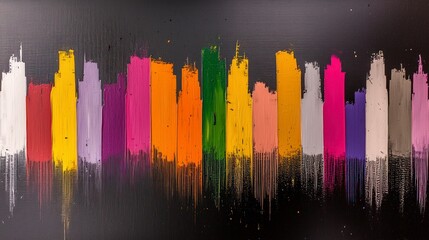 Abstract Cityscape Painting  Vibrant Urban Art Canvas