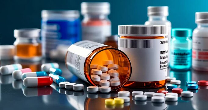 Pharmacy Shelves Filled with Medicine