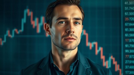 Stock Market Trader Analyzing Financial Charts
