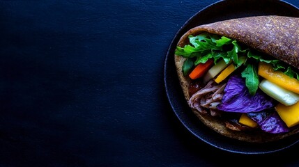 Delicious Shawarma Wrap  Fresh  Colorful  Savory Flatbread Meal