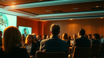 Business Conference Audience: Attendees at a Corporate Presentation