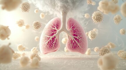 Microscopic Human Lungs  Bronchi  Alveoli  Capillaries  Air Pollution  Smoking  Respirator