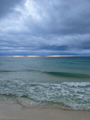 Cloud covering sunset over sea in Vietnam