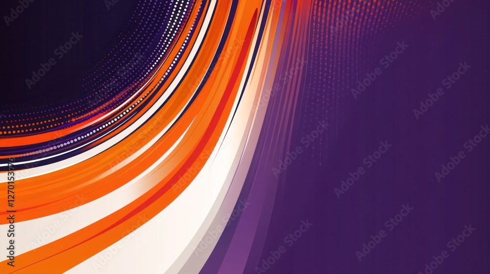 Poster Vibrant Abstract Background with Curved Lines and Dotted Patterns Design