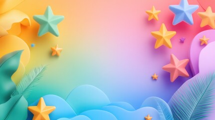 Obraz premium Pastel Starry Dreamscape: Colorful Abstract Background with Dreamy Aesthetic