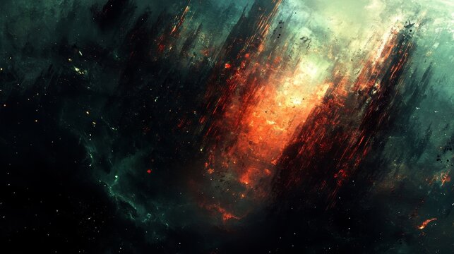 Cosmic Collision: A Breathtaking Display of Celestial Energy and Color