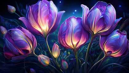 Fototapeta premium Lila Tulpen