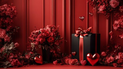 Valentine's gifts and flowers arrangement