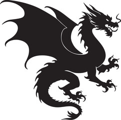 Obraz premium black dragon vector