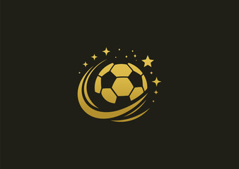 "Golden soccer ball logo: A sleek, gold football symbolizing victory, prestige, and excellence in the game." © PULO