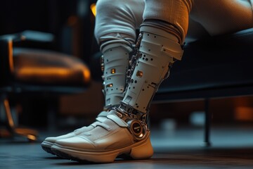 Limb replacement: prosthetic device, mobility support, physical adjustment, medical advancement, body restoration, assistive aid, rehabilitation process, adaptive equipment, personal resilience.