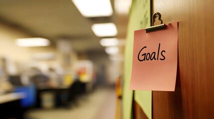 Planning Symbolized by a Sticky Note Titled "Goals"