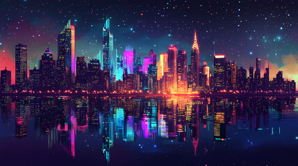 Fototapeta premium beneath starlit cityscape