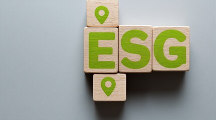 ESG Strategy Location Planning on Grey Background