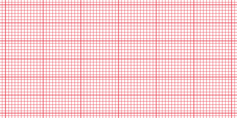 Sheet of graph paper with grid. Millimeter paper texture, geometric pattern. Gray lined blank for drawing, studying, technical engineering or scale measurement. Vector illustration