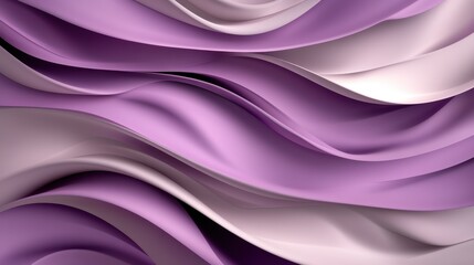 Obraz premium Elegant Flowing Fabric Waves in Soft Purple and Cream Tones for Stylish Background Design