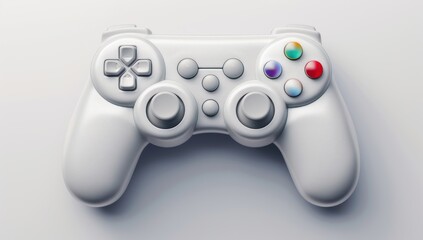 White Gaming Controller with Colorful Buttons