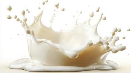Creamy splash of milk, creating a dynamic and visually appealing image. Perfect for dairy product advertising or culinary themes.
