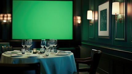 Elegant Green Room Dinner Setting