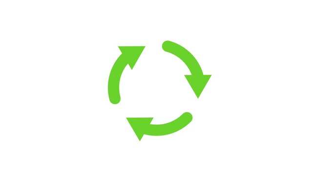 Loading arrow symbols spinning animation on a white background