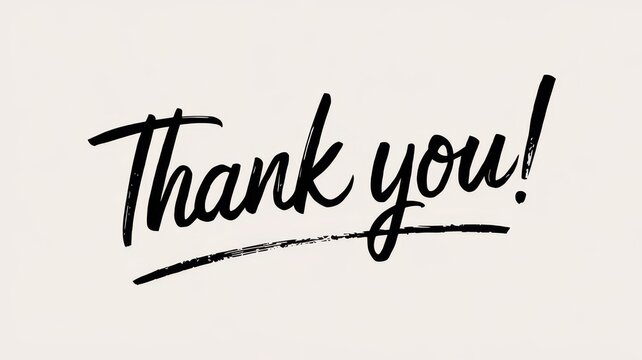 Thank you message displayed in handwritten cursive style