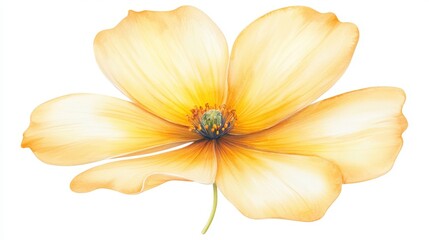 Fototapeta premium Vibrant yellow flower on pure white background, a captivating closeup of nature's beauty