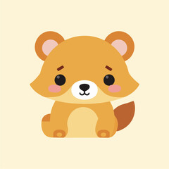 Depiction of a cute brown bear.
