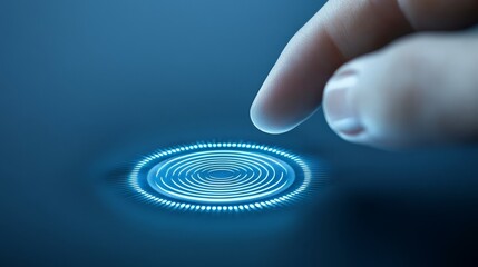 Biometric security, finger activating glowing fingerprint scanner for access control