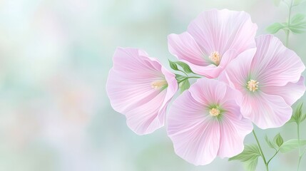 Exquisite pink flowers in soft focus, a stunning closeup of nature's beauty 