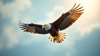 Obraz premium A Majestic Eagle In Midflight Soar