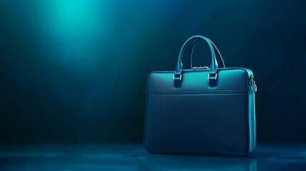 Stylish blue briefcase with black handle, the perfect professional accessory for business and travel