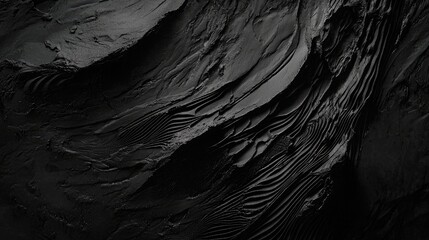 Abstract texture of dark waves with intricate patterns, showcasing depth and movement