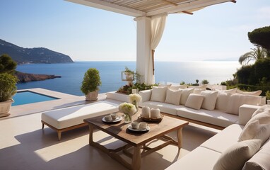 Luxurious terace beautiful view ocean