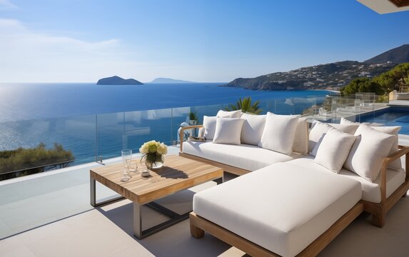Luxurious terace beautiful view ocean