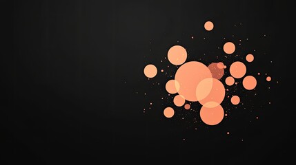 Abstract design featuring various orange circles on a black background, ideal for modern art