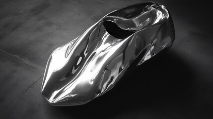 Chrome car model studio floor design reflection