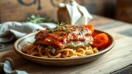 Delicious Pasta with Saucy Chicken and Tomatoes