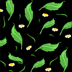 Vector illustration of green leaves, green leaves pattern