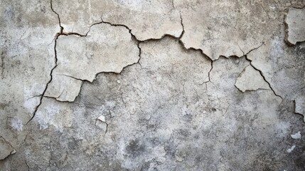 A close-up of a distressed concrete surface with thin and deep cracks, giving a rustic and worn-out effect.